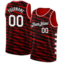Load image into Gallery viewer, Custom Red White-Black Authentic City Edition Basketball Jersey

