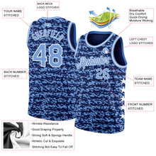 Load image into Gallery viewer, Custom Navy Light Blue-White Authentic City Edition Basketball Jersey
