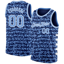 Load image into Gallery viewer, Custom Navy Light Blue-White Authentic City Edition Basketball Jersey
