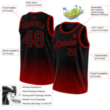 Load image into Gallery viewer, Custom Black Red Fade Fashion Authentic City Edition Basketball Jersey
