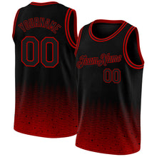 Load image into Gallery viewer, Custom Black Red Fade Fashion Authentic City Edition Basketball Jersey
