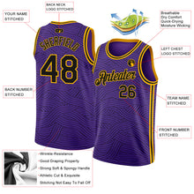 Load image into Gallery viewer, Custom Purple Black-Gold Authentic City Edition Basketball Jersey
