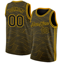 Load image into Gallery viewer, Custom Black Gold Authentic City Edition Basketball Jersey
