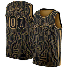 Load image into Gallery viewer, Custom Black Old Gold Authentic City Edition Basketball Jersey

