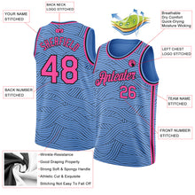 Load image into Gallery viewer, Custom Light Blue Pink-Black Authentic City Edition Basketball Jersey
