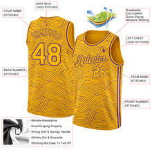 Load image into Gallery viewer, Custom Gold Purple Authentic City Edition Basketball Jersey

