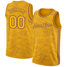 Load image into Gallery viewer, Custom Gold Purple Authentic City Edition Basketball Jersey

