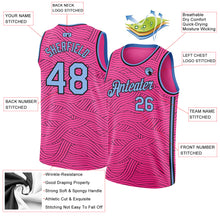Load image into Gallery viewer, Custom Pink Light Blue-Black Authentic City Edition Basketball Jersey
