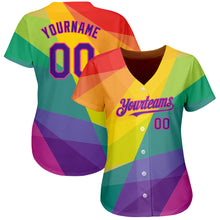 Load image into Gallery viewer, Custom Rainbow For Pride Month Love Is Love LGBT 3D Authentic Baseball Jersey
