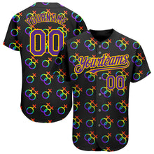 Load image into Gallery viewer, Custom Rainbow For Pride Month Love Is Love LGBT 3D Authentic Baseball Jersey
