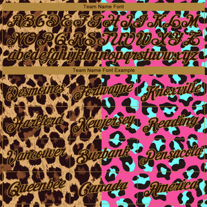 Custom Pink Brown-Old Gold 3D Pattern Design Leopard Performance T-Shirt