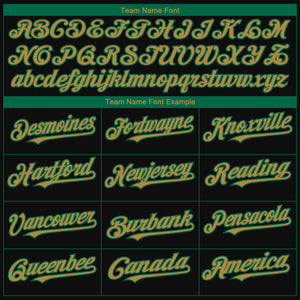 Custom Black Old Gold-Kelly Green 3D Boston City Edition Fade Fashion Authentic Baseball Jersey