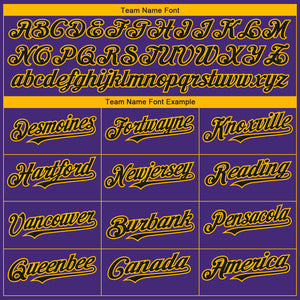 Custom Purple Black-Gold 3D Los Angeles City Edition Fade Fashion Authentic Baseball Jersey