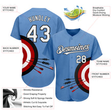 Load image into Gallery viewer, Custom Light Blue White-Black 3D Pattern Design Dart Board Target Authentic Baseball Jersey

