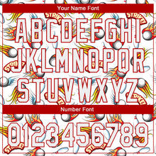 Load image into Gallery viewer, Custom White Red 3D Pattern Design Firely Bowling Authentic Baseball Jersey
