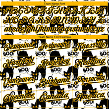 Load image into Gallery viewer, Custom White Black-Yellow 3D Pattern Design Cat Authentic Baseball Jersey
