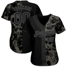 Load image into Gallery viewer, Custom Black Steel Gray 3D Skull Fashion Authentic Baseball Jersey
