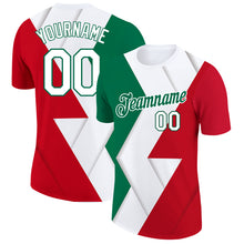 Load image into Gallery viewer, Custom Red White-Kelly Green 3D Mexico Performance T-Shirt
