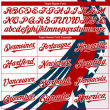 Load image into Gallery viewer, Custom White Red 3D American Flag Authentic Baseball Jersey
