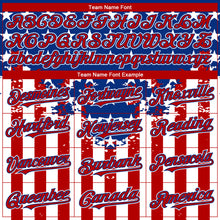 Load image into Gallery viewer, Custom Red Royal-White 3D American Flag Authentic Baseball Jersey
