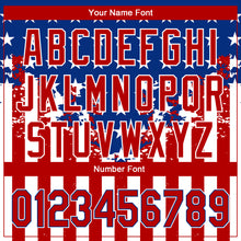 Load image into Gallery viewer, Custom Red Royal-White 3D American Flag Authentic Baseball Jersey
