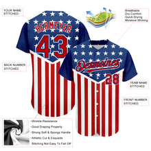 Load image into Gallery viewer, Custom Royal Red-White 3D American Flag Authentic Baseball Jersey

