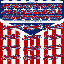 Load image into Gallery viewer, Custom Royal Red-White 3D American Flag Authentic Baseball Jersey
