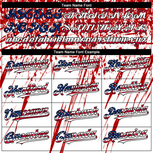 Custom White USA Flag Royal Red-Black 3D Authentic Baseball Jersey