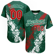 Load image into Gallery viewer, Custom Kelly Green Red-White 3D Mexico Authentic Baseball Jersey
