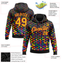 Load image into Gallery viewer, Custom Stitched Black Yellow-Red 3D Pattern Design Black History Month Sports Pullover Sweatshirt Hoodie
