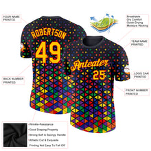 Load image into Gallery viewer, Custom Black Yellow-Red 3D Pattern Design Black History Month Performance T-Shirt
