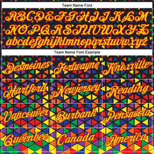 Custom Black Yellow-Red 3D Pattern Design Black History Month Performance T-Shirt