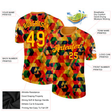 Load image into Gallery viewer, Custom Black Yellow-Red 3D Pattern Design Black History Month Performance T-Shirt
