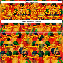 Load image into Gallery viewer, Custom Black Yellow-Red 3D Pattern Design Black History Month Performance T-Shirt
