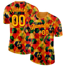 Load image into Gallery viewer, Custom Black Yellow-Red 3D Pattern Design Black History Month Performance T-Shirt
