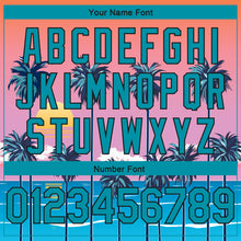 Load image into Gallery viewer, Custom Orange Teal-Black 3D Pattern Sun Beach Hawaii Palm Trees Authentic Basketball Jersey
