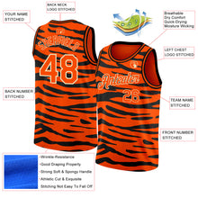 Load image into Gallery viewer, Custom Orange Cream 3D Pattern Design Tiger Print Authentic Basketball Jersey
