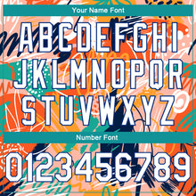 Load image into Gallery viewer, Custom Orange White-Teal 3D Pattern Abstract Hawaii Plant Graffiti Grunge Art Authentic Basketball Jersey
