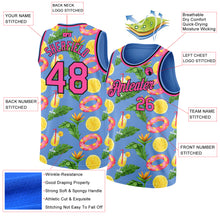 Load image into Gallery viewer, Custom Light Blue Pink-Black 3D Pattern Summer Hawaii Beach Holiday Authentic Basketball Jersey
