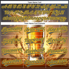 Load image into Gallery viewer, Custom Steel Gray Yellow 3D Pattern Design International Beer Day Authentic Baseball Jersey
