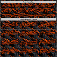 Load image into Gallery viewer, Custom Black Orange 3D Pattern Design Slant Lines Authentic Baseball Jersey

