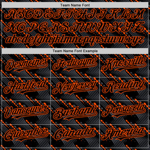 Custom Black Orange 3D Pattern Design Slant Lines Authentic Baseball Jersey