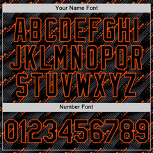 Load image into Gallery viewer, Custom Black Orange 3D Pattern Design Slant Lines Authentic Baseball Jersey
