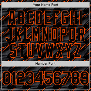 Custom Black Orange 3D Pattern Design Slant Lines Authentic Baseball Jersey