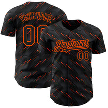 Load image into Gallery viewer, Custom Black Orange 3D Pattern Design Slant Lines Authentic Baseball Jersey

