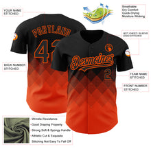 Load image into Gallery viewer, Custom Black Orange 3D Pattern Design Gradient Square Shapes Authentic Baseball Jersey
