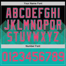 Load image into Gallery viewer, Custom Black Neon Pink-Aqua 3D Pattern Design Gradient Square Shapes Authentic Baseball Jersey
