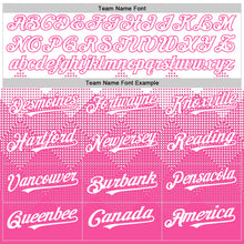 Load image into Gallery viewer, Custom White Pink 3D Pattern Design Gradient Square Shapes Authentic Baseball Jersey
