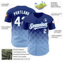 Load image into Gallery viewer, Custom Royal White-Light Blue 3D Pattern Design Gradient Square Shapes Authentic Baseball Jersey
