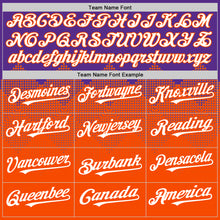 Load image into Gallery viewer, Custom Purple White-Orange 3D Pattern Design Gradient Square Shapes Authentic Baseball Jersey
